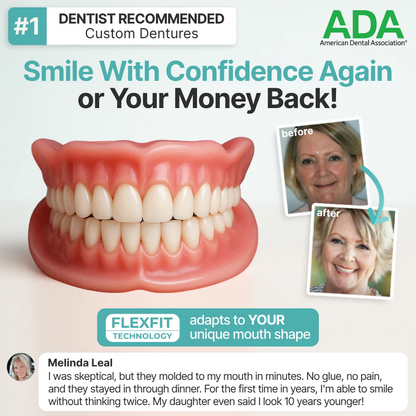 ✨Ends Today: 70% OFF! Ptyalial™⏰ Custom-Fit Full Functional Dentures Make you more confident